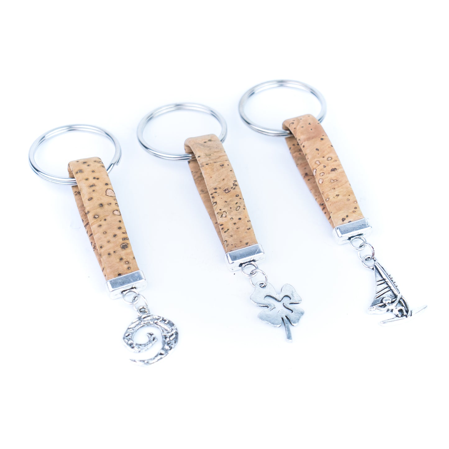 Portuguese Handmade Cork Keychain Set (10 Mixed Designs)I-100-MIX-10