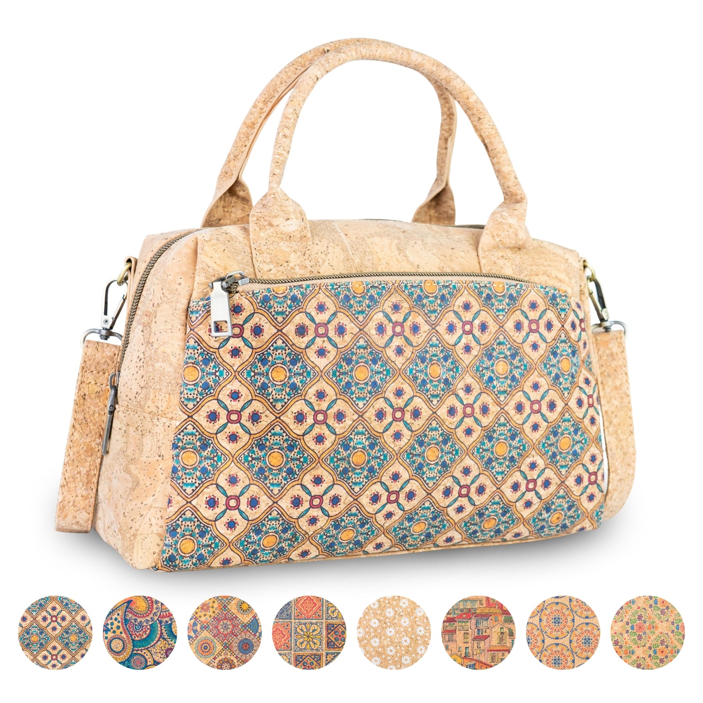 Small Cork Handbag with Printed Front BAGD-661