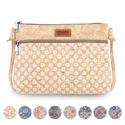 Slim Cork Crossbody Bag with Printed Design BAGD-663