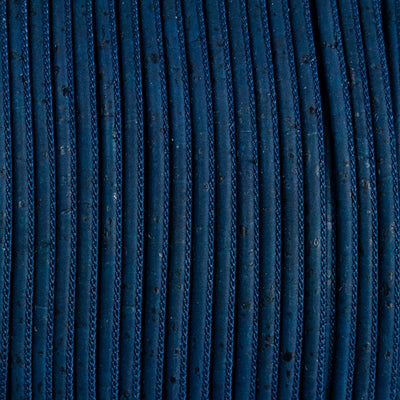 3MM round dark blue cork cord  COR-635(10 meters)