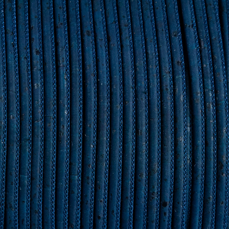 3MM round dark blue cork cord  COR-635(10 meters)