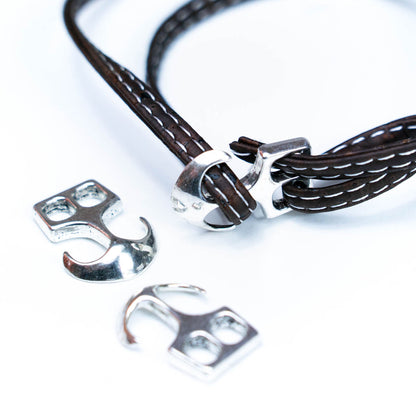 10 Pcs For 5mm flat leather,Antique silver Feather jewelry supplies jewelry finding D-1-5-63