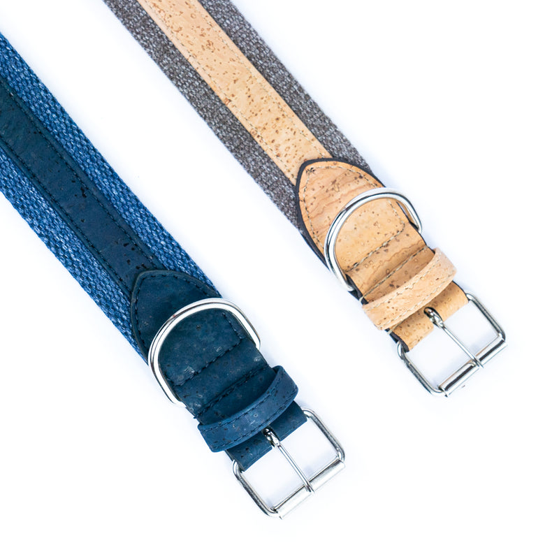 Cotton Linen and Cork Dog Collar L-1073