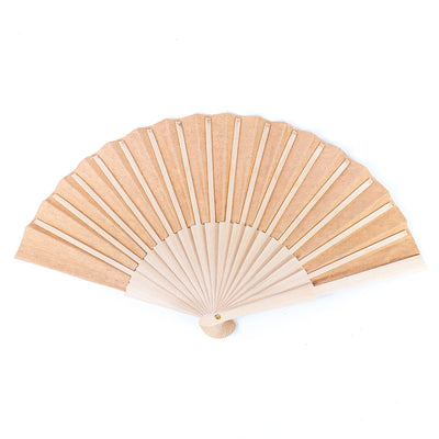 Cork Antique Wooden Folding Hand Fan L-029