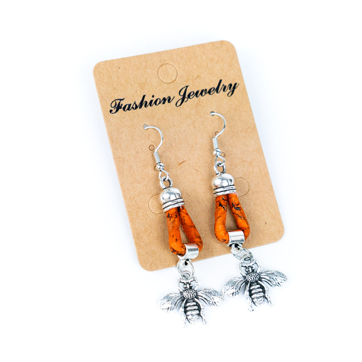 Natural Handmade Cork bee Earrings for Women-ER-154-MIX-5