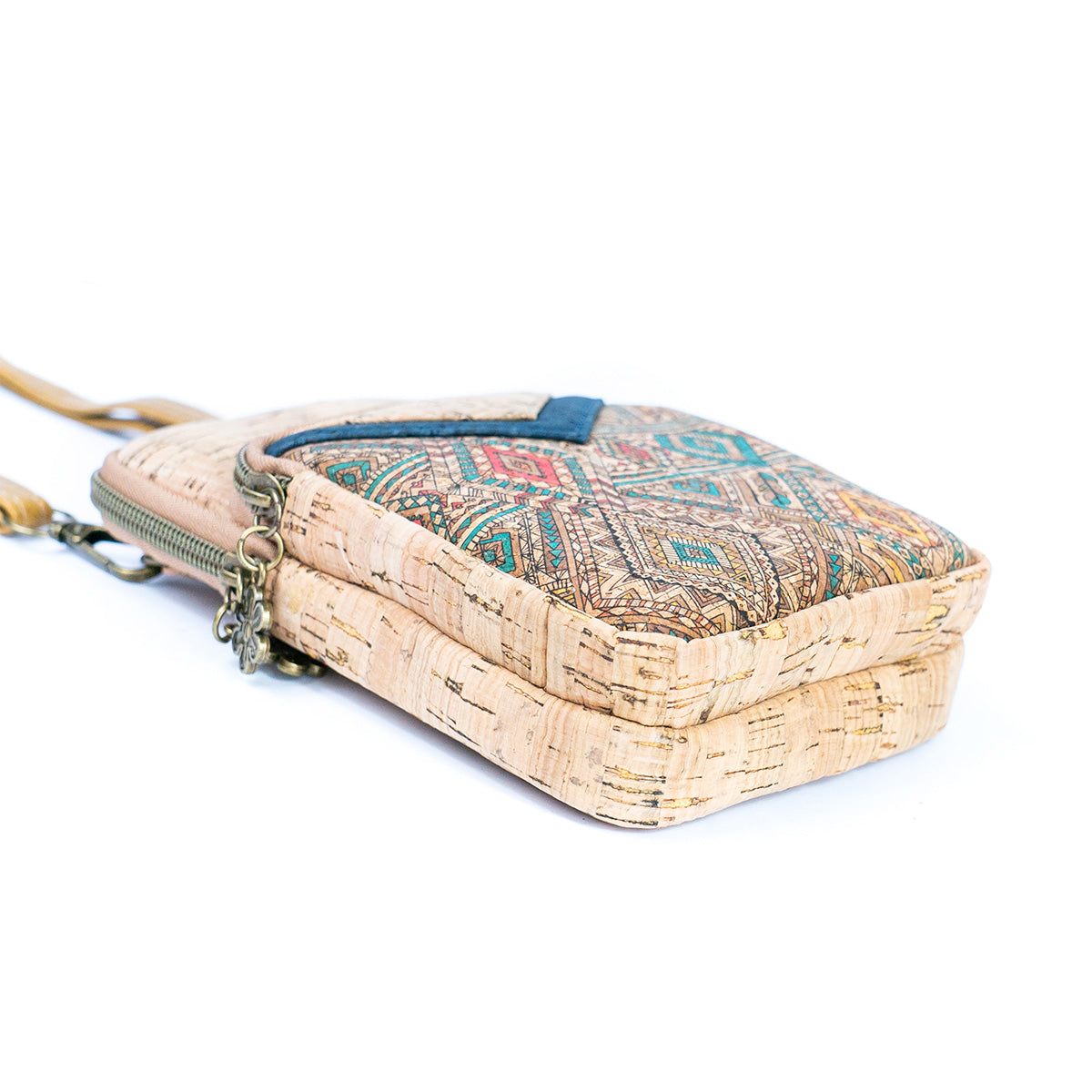 Cork Patchwork Embellished Women's Phone Pouch BAGD-552