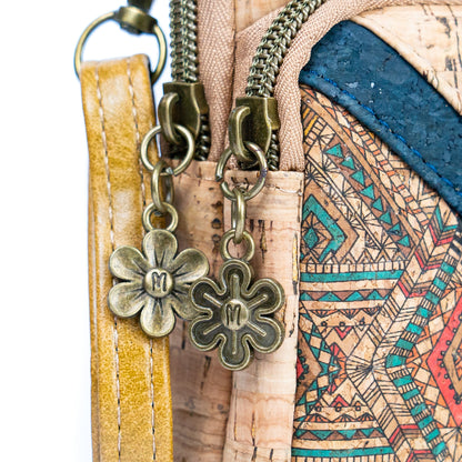 Cork Patchwork Embellished Women's Phone Pouch BAGD-552