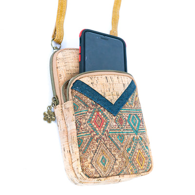 Flash Sale-Cork Patchwork Embellished Women's Phone Pouch BAGD-552