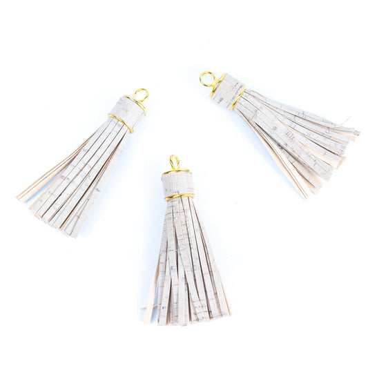 White cork tassels for bag supplies jewelry finding D-8-53