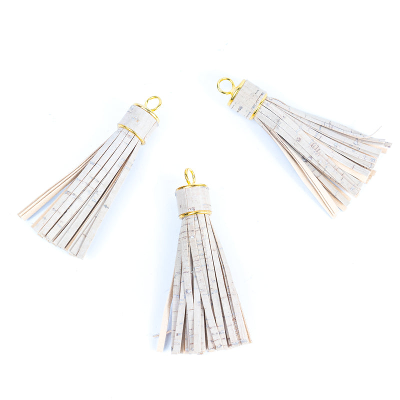 White cork tassels for bag supplies jewelry finding D-8-53