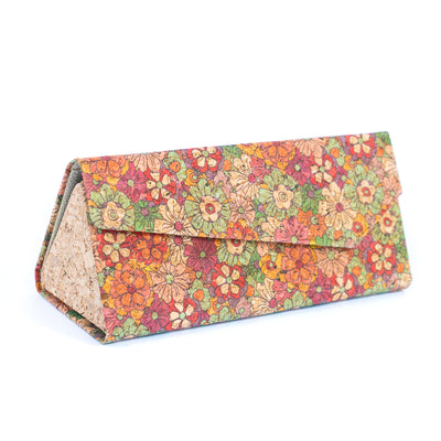 Printed Cork Foldable Triangular Glasses Cases L-1074-20