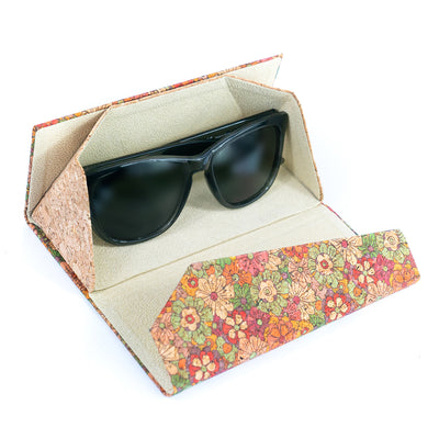 Printed Cork Foldable Triangular Glasses Cases L-1074-20