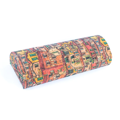 Printed Cork Magnetic Hard Glasses Case L-930-10（10units）