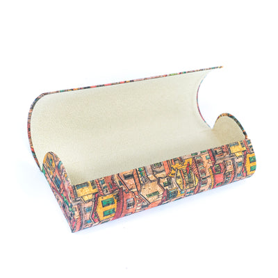 Printed Cork Magnetic Hard Glasses Case L-930-10（10units）