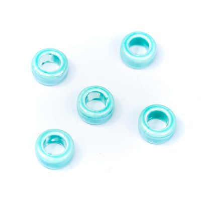 5pcs about 11mm round Ceramic Slider , Jewelry Finding D-2-37