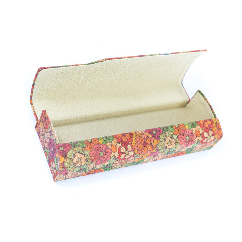 Printed Cork Magnetic Hard Glasses Case L-930-10（10units）