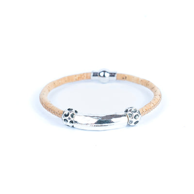 5mm round cork wire and alloy fittings tube handmade unisex fashion bracelet DBR-004-5