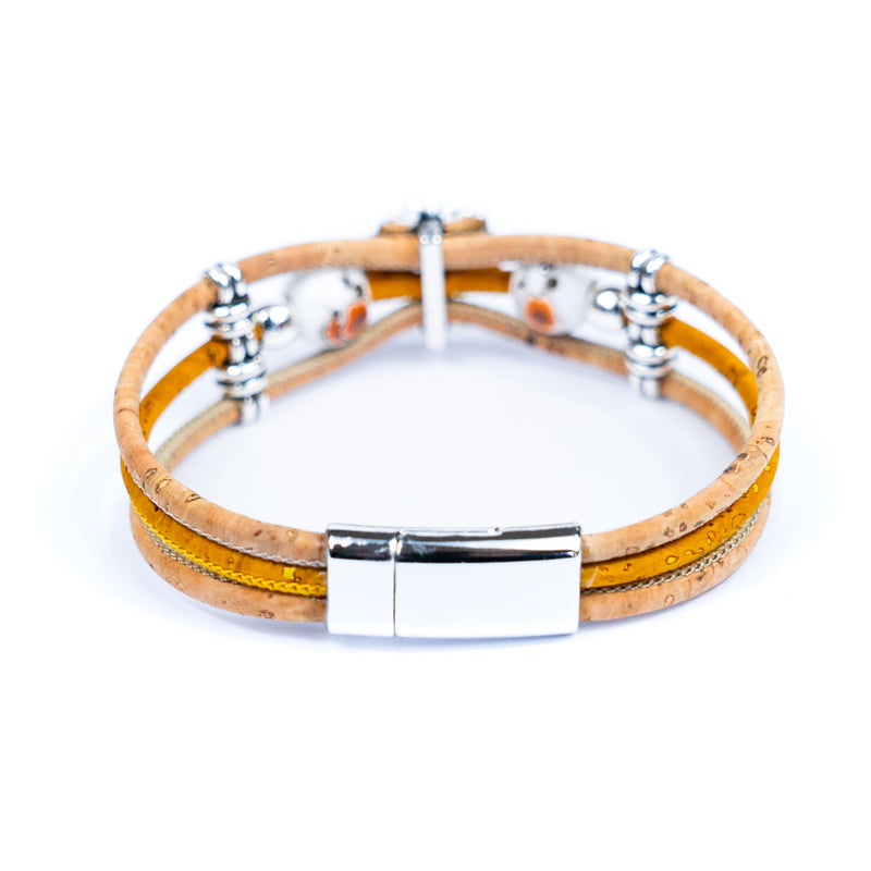 Cork jewelry cork bracelet for women colorful Cork handmade BR-108-MIX-5-new
