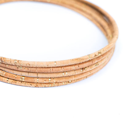 5mm Natural and Gold cork cord COR-548(10meters)