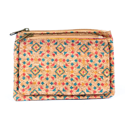 Floral Print Cork Women's Coin Purse with Integrated Card Slots BAGD-527（10/12units）