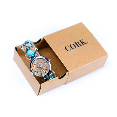 Handmade cork watch for women WA-189 WITH BOX