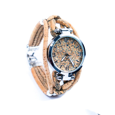 Handmade cork watch for women WA-292-B-WITH BOX