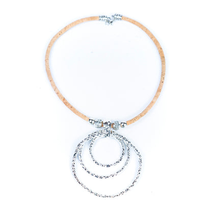 5MM round natural cork handmade women's cork necklace N-320-5