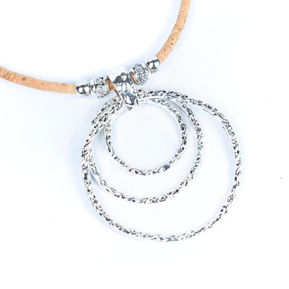 5MM round natural cork handmade women's cork necklace N-320-5