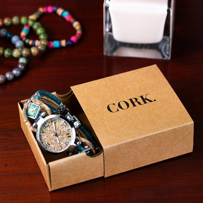 Handmade cork watch for women DIY-022-WITH BOX