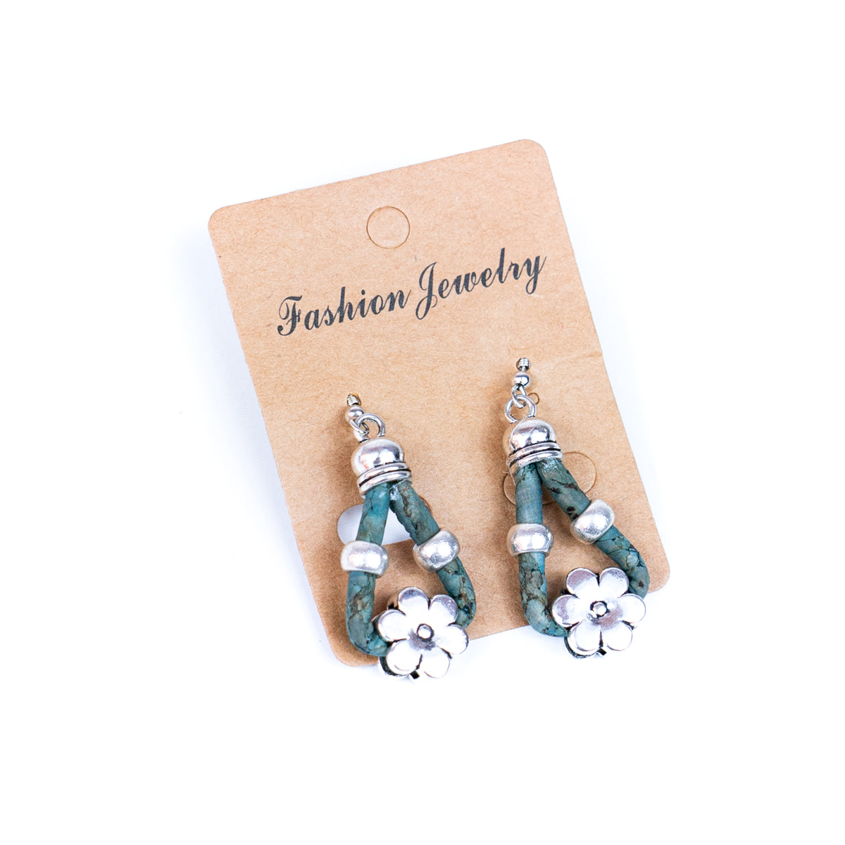 colorful colors cork cord and flower accessories handmade earrings-ER-170-MIX-5