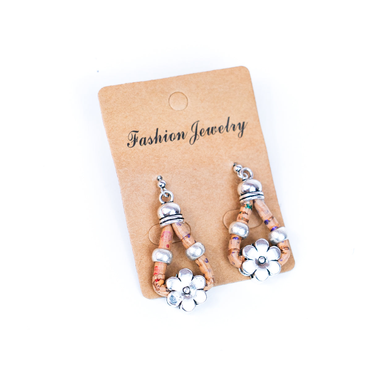 colorful colors cork cord and flower accessories handmade earrings-ER-170-MIX-5