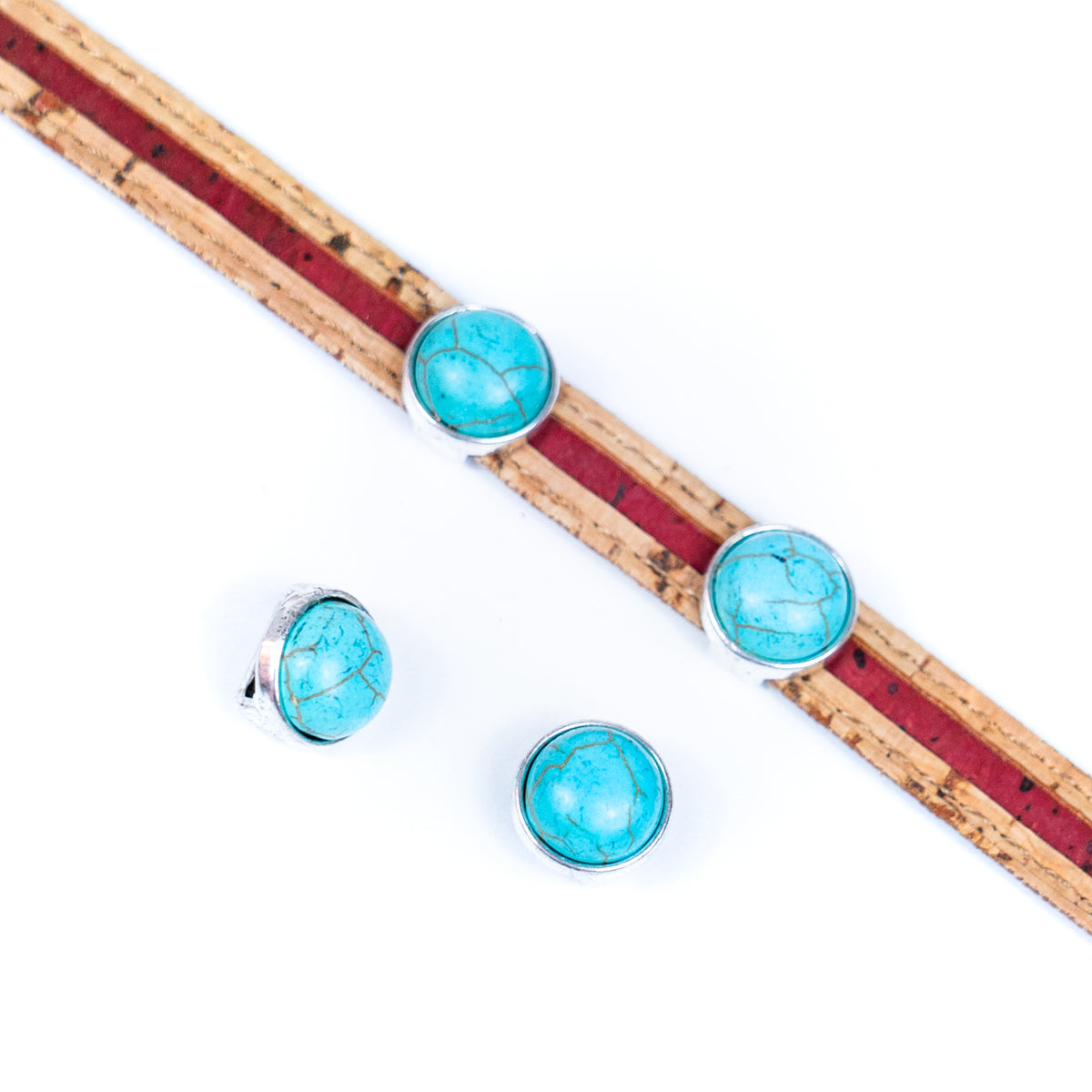 10 Pcs for 10mm flat leather, Multicolor beads slider Antique silver beads jewelry supplies jewelry findings    D-1-10-152