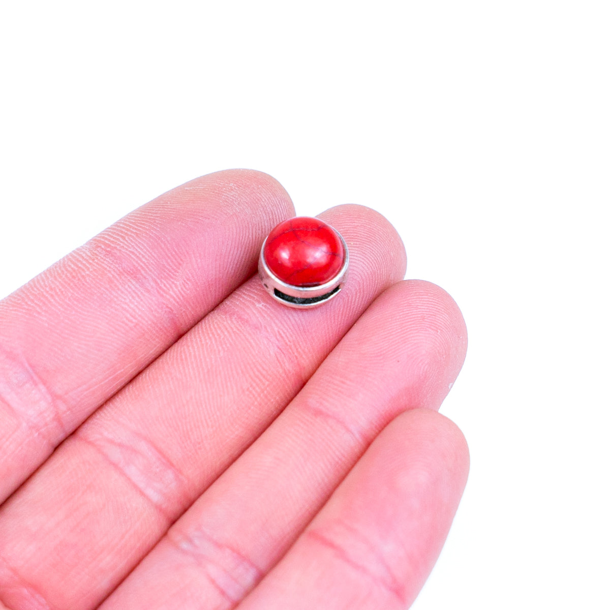 20 Pcs for 5mm flat leather, Antique silver with white turquoise slider beads, jewelry supplies jewelry finding D-1-10-153