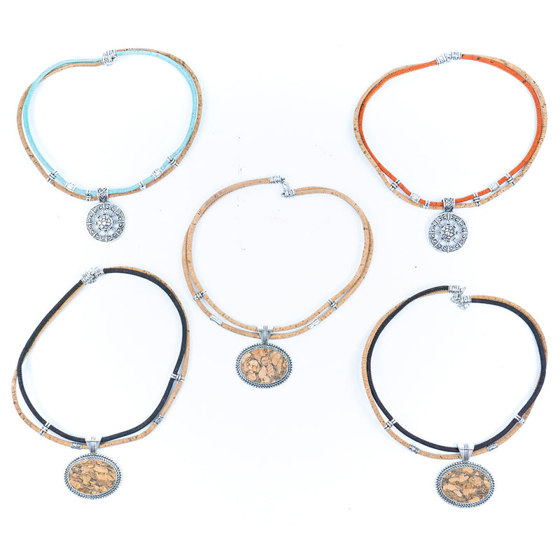 Pack of 5 Faulty Cork Necklaces SN-10-5