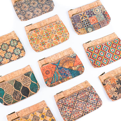 Double Zipper Cork Pouch Coin Purse BAGD-302