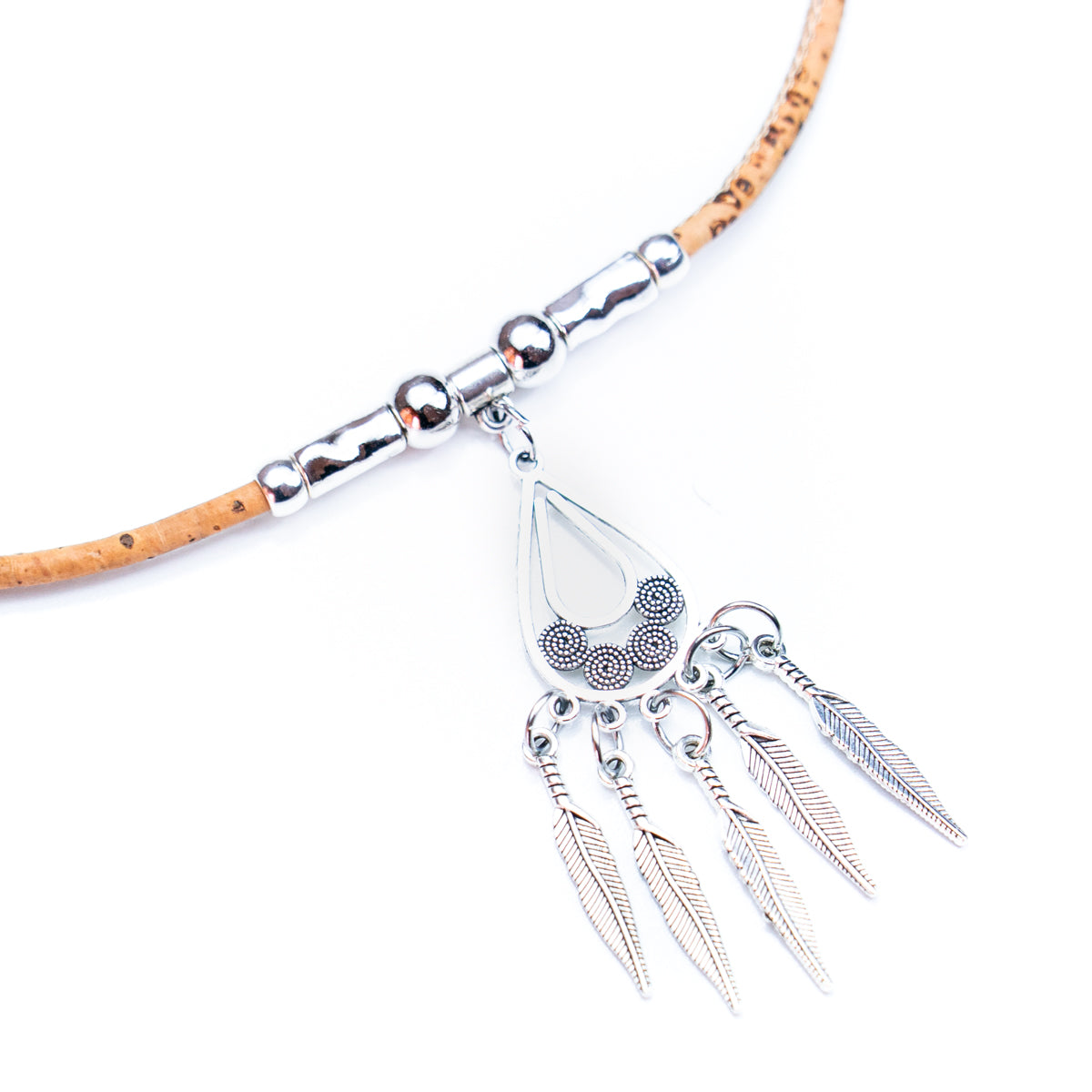 natural cork  handmade women's cork necklace N-183-5