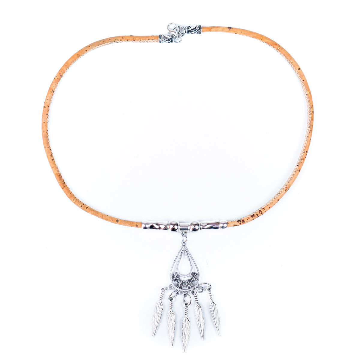 natural cork  handmade women's cork necklace N-183-5