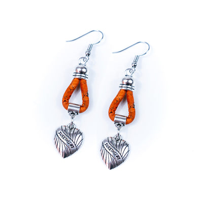 Natural Handmade Cork heart Earrings for Women-ER-158-MIX-5