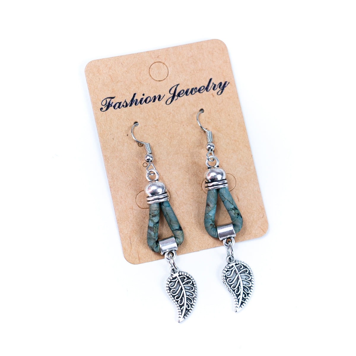 Natural Handmade Cork small leaves Earrings for Women-ER-159-MIX-5