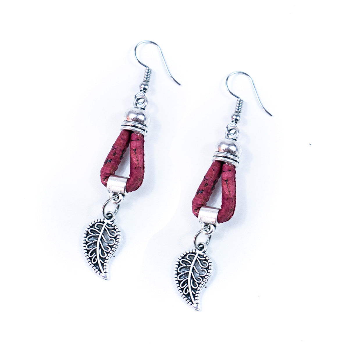 Natural Handmade Cork small leaves Earrings for Women-ER-159-MIX-5