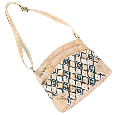 Three-Line Zipper Women's Cork  Crossbody Bag BAG-2284