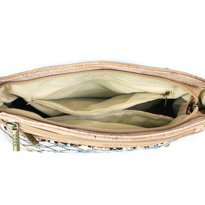 Three-Line Zipper Women's Cork  Crossbody Bag BAG-2284