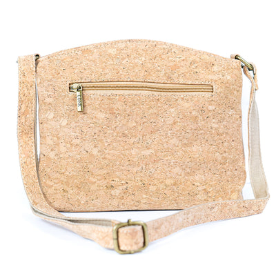 Women's Triple-Zip Crossbody Bag – Crafted from Cork and Coffee Grounds BAG-2340