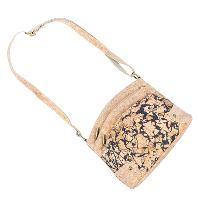 Women's Triple-Zip Crossbody Bag – Crafted from Cork and Coffee Grounds BAG-2340