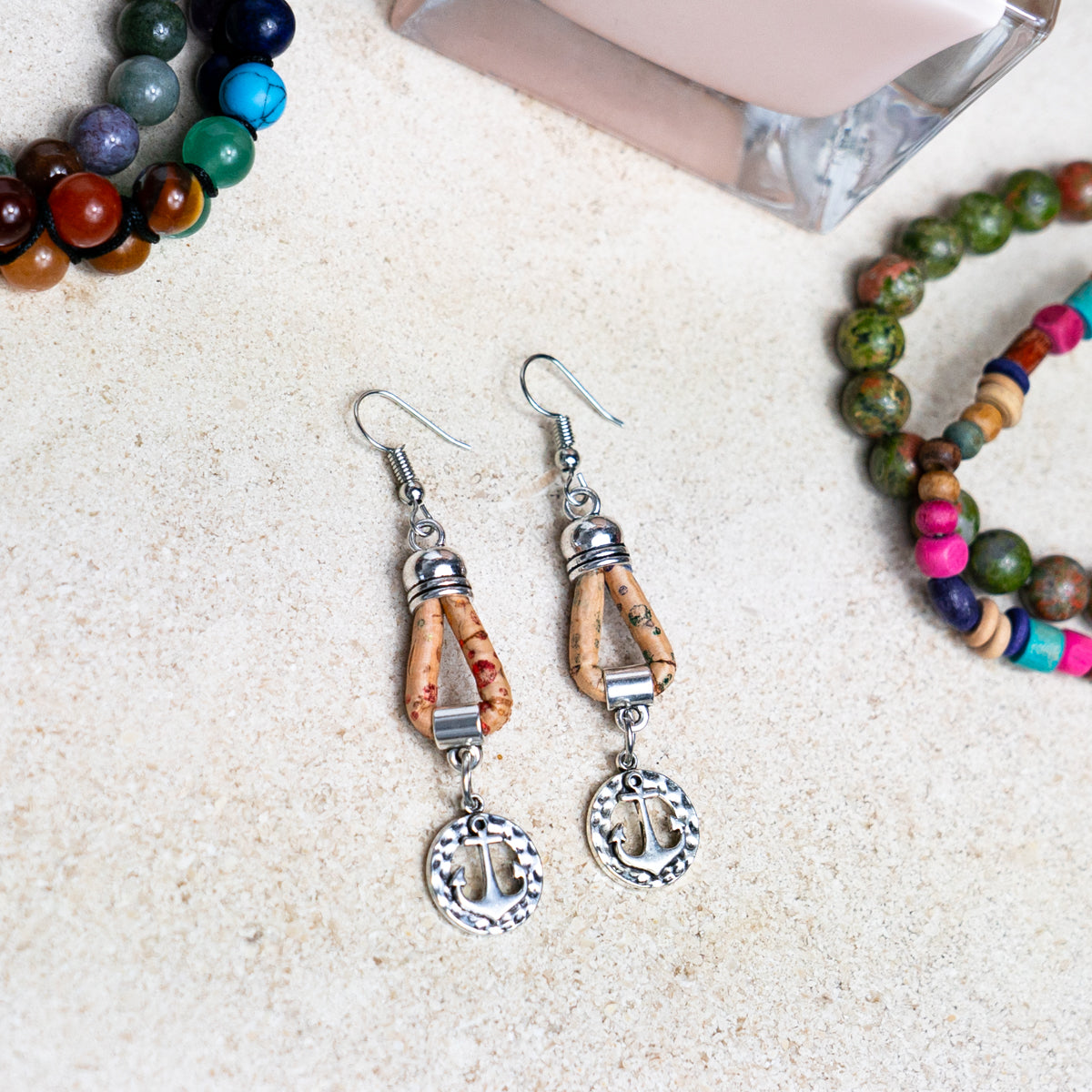 Natural Handmade Cork small spear Earrings for Women-ER-160-MIX-5