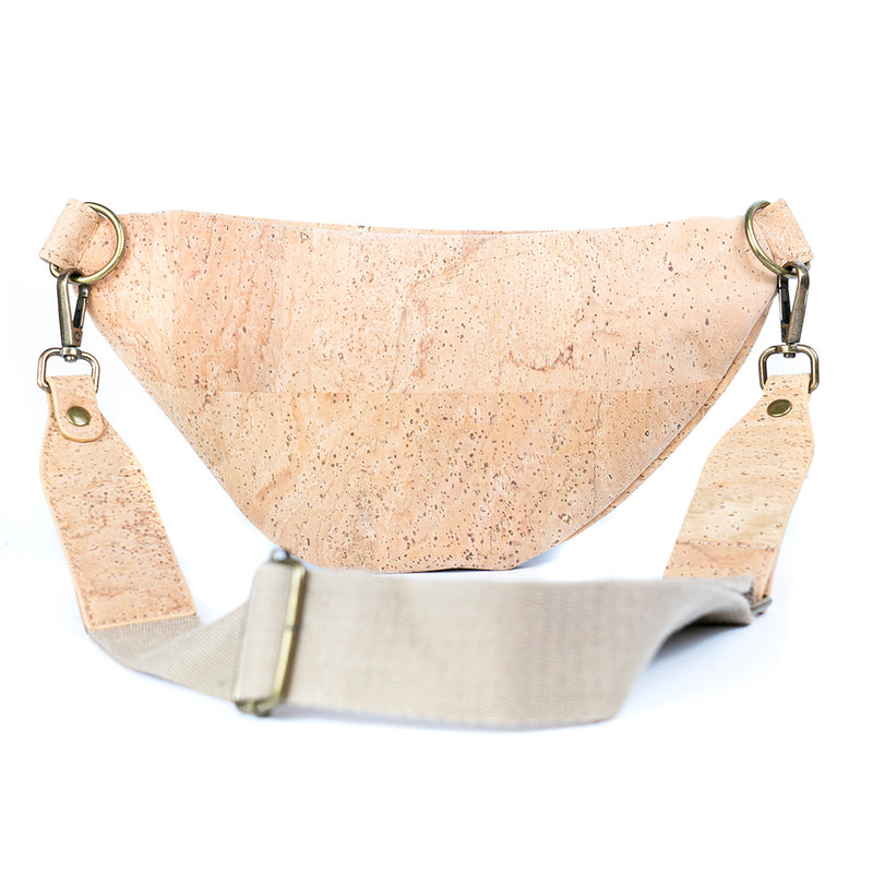 Natural Cork Sling Bag for Women with Adjustable Strap and Metal Zippers SLING-BAG-2312