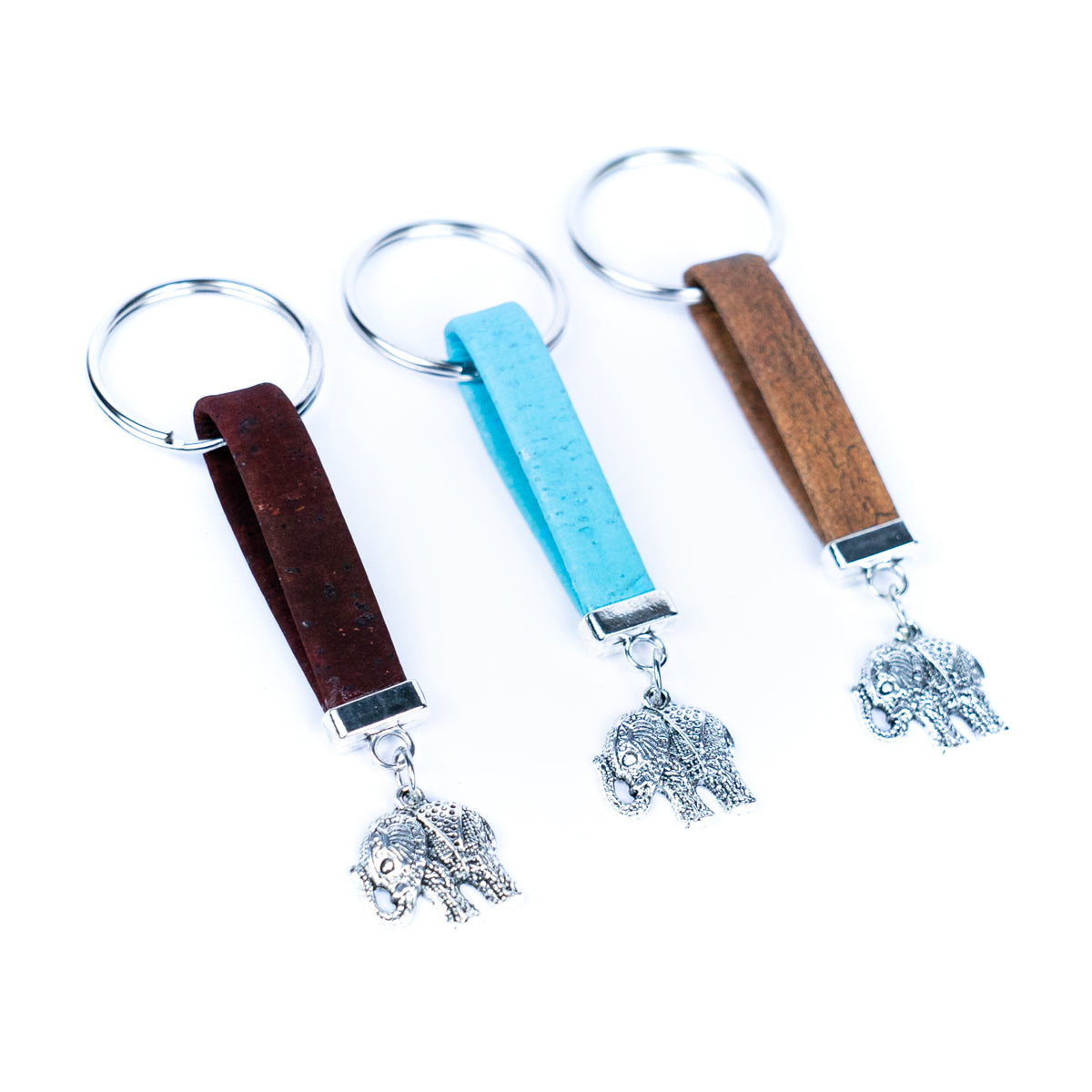 Colorful cork and elephant accessories  handmade keychains I-091-MIX-10