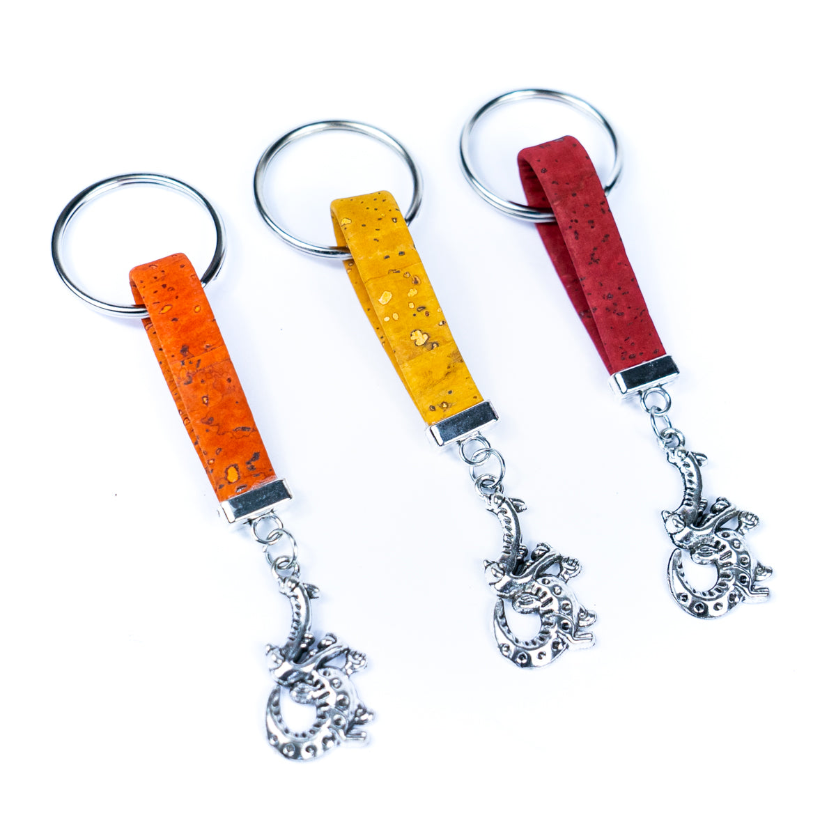 Colorful cork and Crocodile accessories handmade keychains I-093-MIX-10