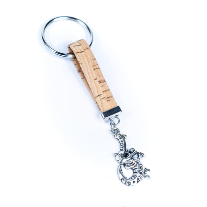 Colorful cork and Crocodile accessories handmade keychains I-093-MIX-10