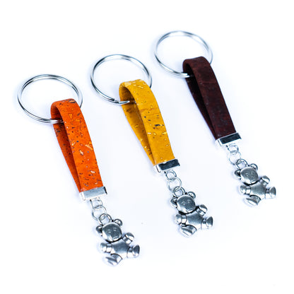 Colorful cork and bear accessories handmade keychains I-096-MIX-10